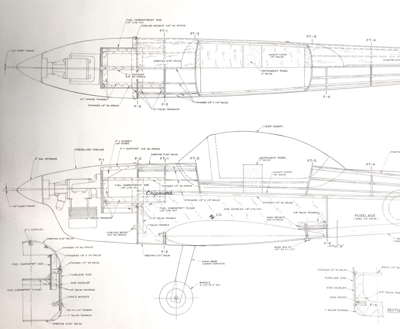 (#102) DHC-1 Chipmunk (81″) Plan Set & Building Manual – Precision Cut Kits