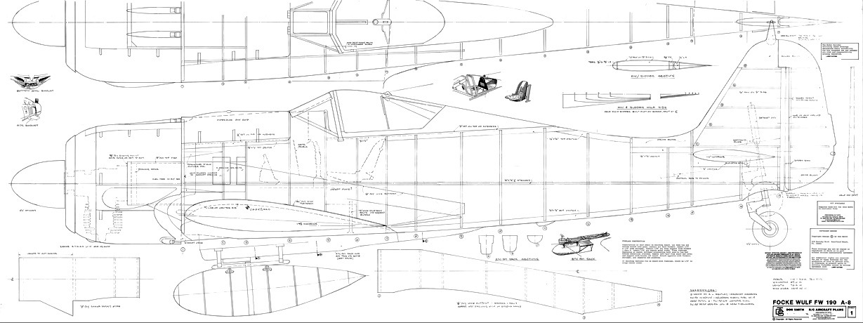 Focke Wulf FW-190A-8 (89.6”) Plan Set - Precision Cut Kits