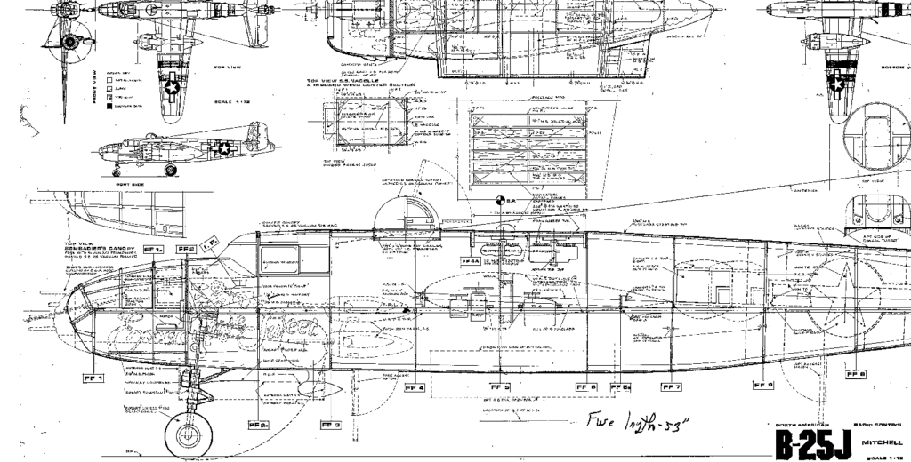 North American B-25J Mitchell (67.5”) Plan Set & Building Manual ...