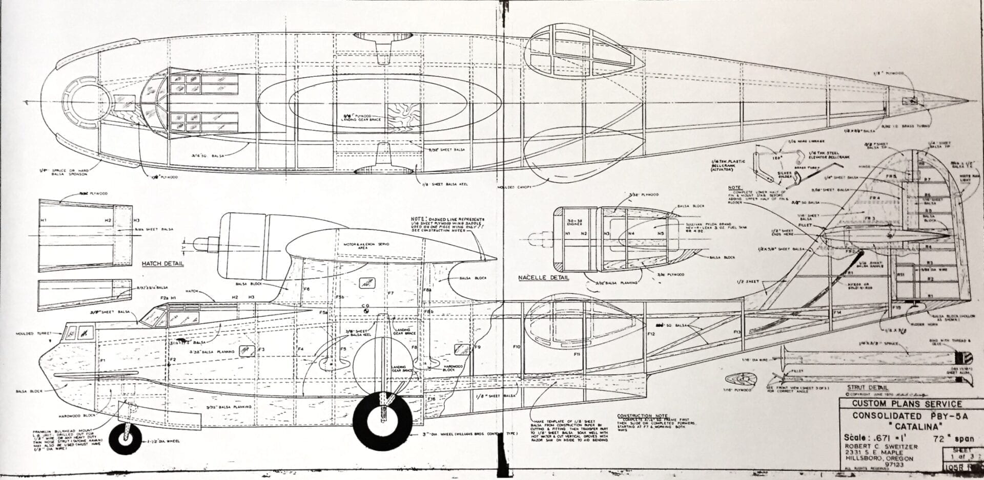 Consolidated PBY-5A Catalina (Reduced) (72”) Plan Set – 105R-RC ...