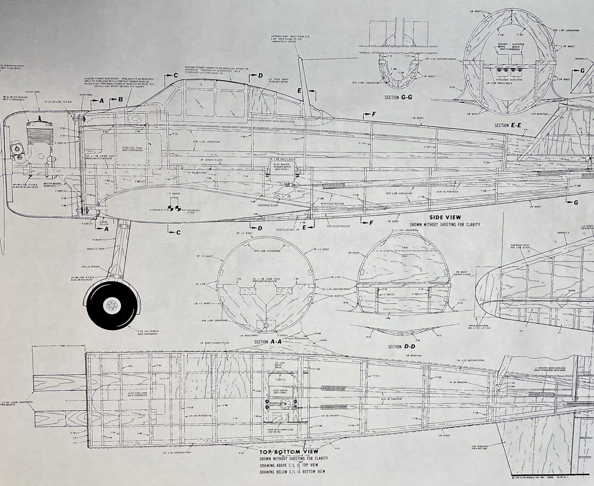 Flite - A6M2 (61”) Plan Set - Cut Kits