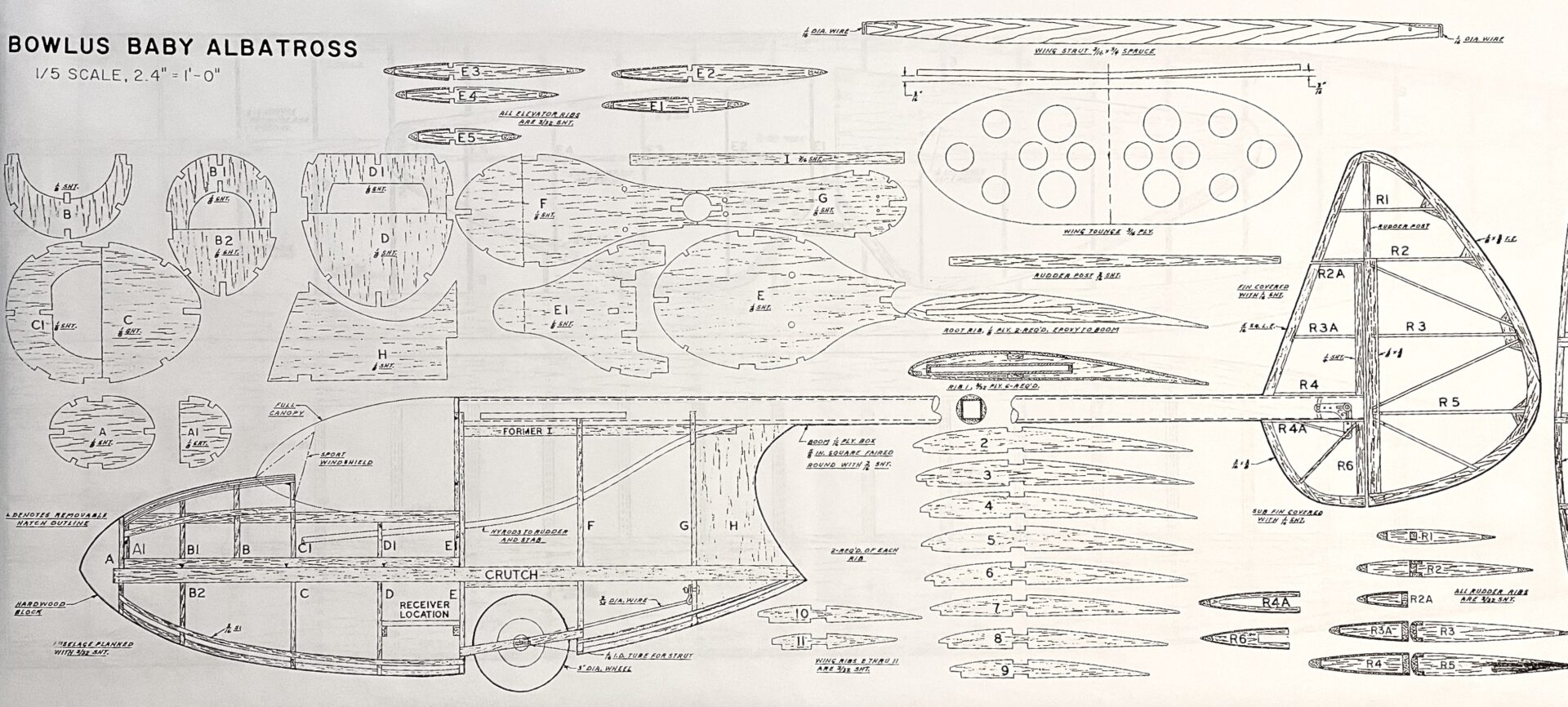 Bowlus Baby Albatross (1/5 Scale) Plan Set