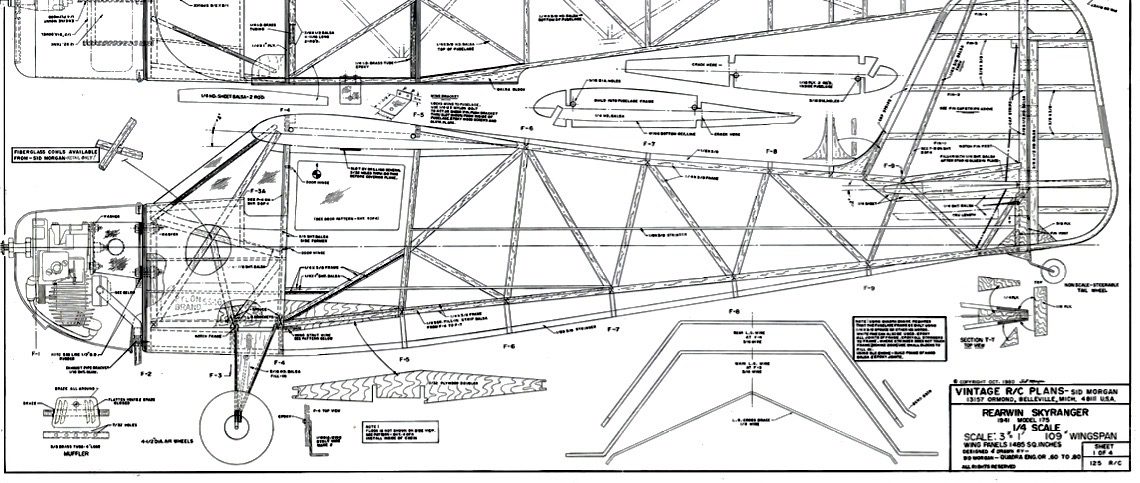 Rearwin Skyranger (1941) Model 175 (109”) Plan Set - Precision Cut Kits